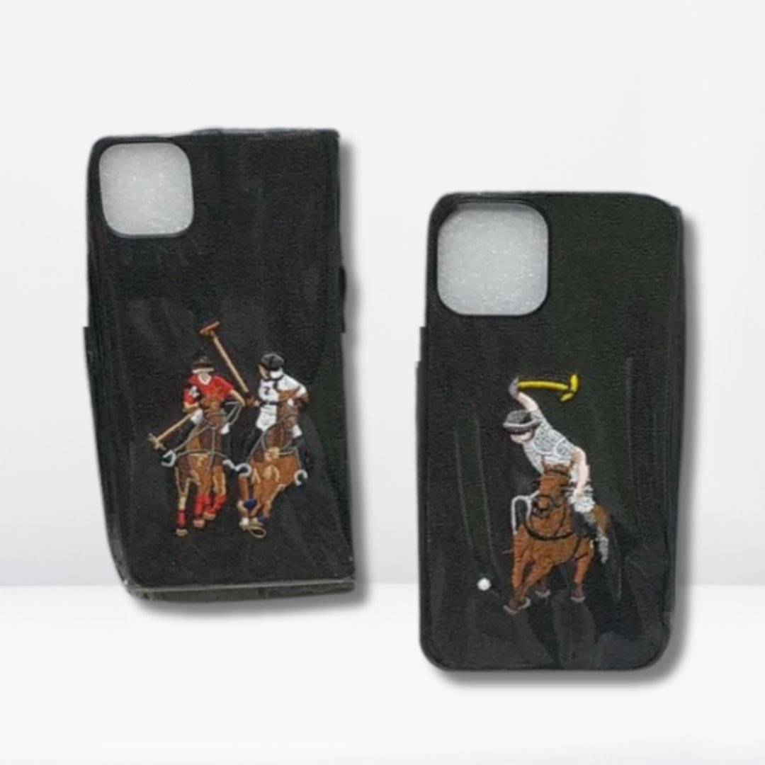 3D Embroidery Hard Back Case for iPhone (Polo Jockey Series)