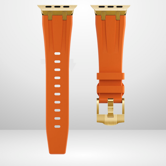 AP Sport Silicone Watch Strap for iWatch 42/44/45/49MM (ORANGE/GOLD)