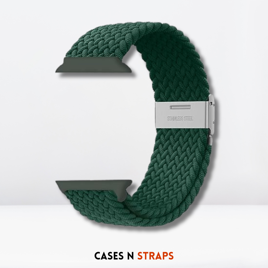 Adjustable Braided Nylon Replacement Strap (Dark Green Color)