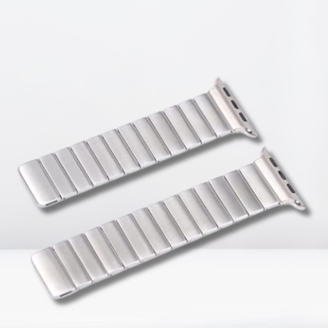Adjustable Rado Look Metal Magnetic Chain Strap for iWatch 42/44/45/49 MM (SILVER)
