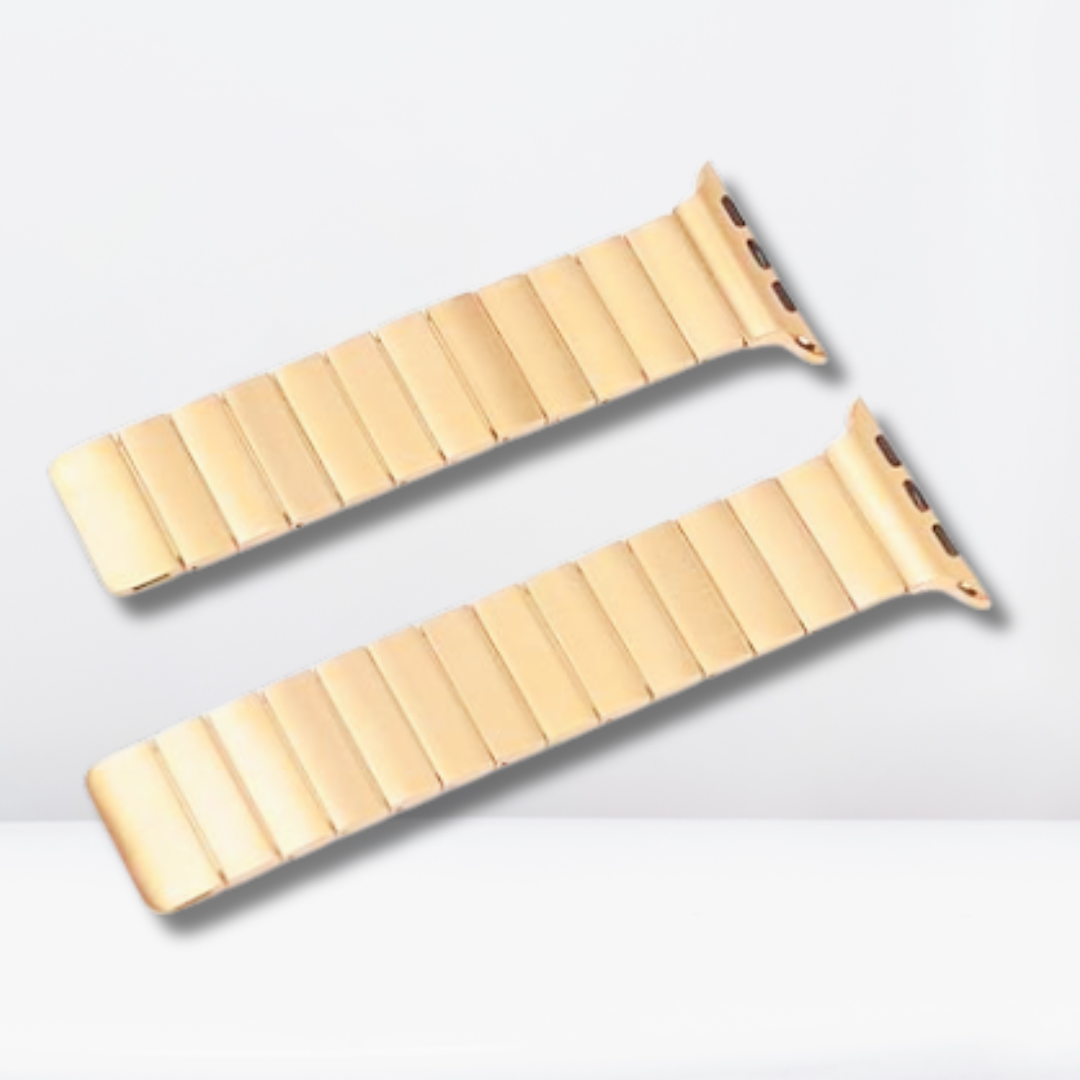 Adjustable Rado Look Metal Magnetic Chain Strap for iWatch 42/44/45/49 MM (GOLD)