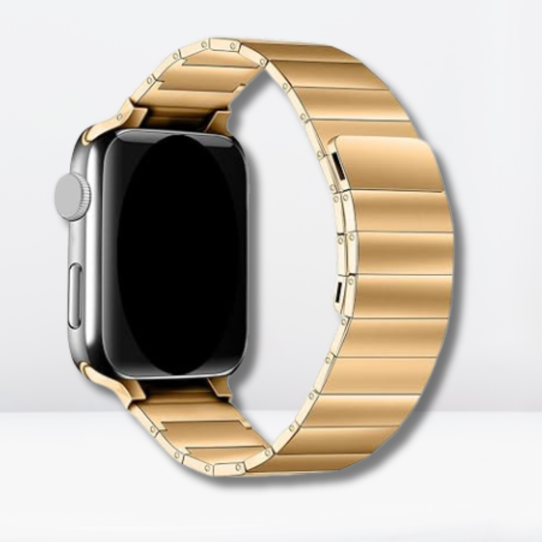 Adjustable Rado Look Metal Magnetic Chain Strap for iWatch 42/44/45/49 MM (GOLD)