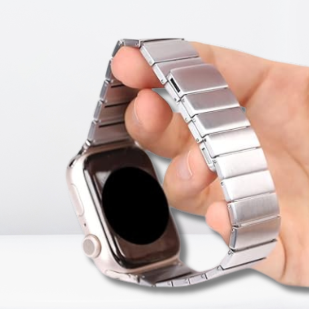 Adjustable Rado Look Metal Magnetic Chain Strap for iWatch 42/44/45/49 MM (SILVER)