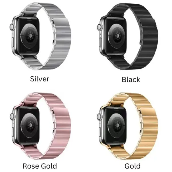Luxury Rose Gold Metallic Magnetic Link Band For iWatch