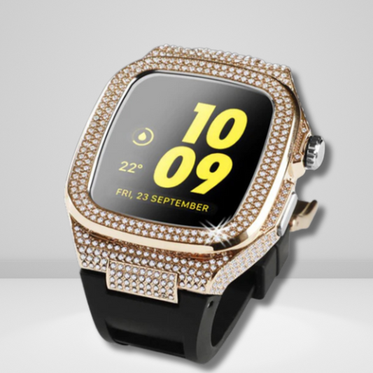 Diamond Luxury Modification Kit with Silicon Strap Gold Color