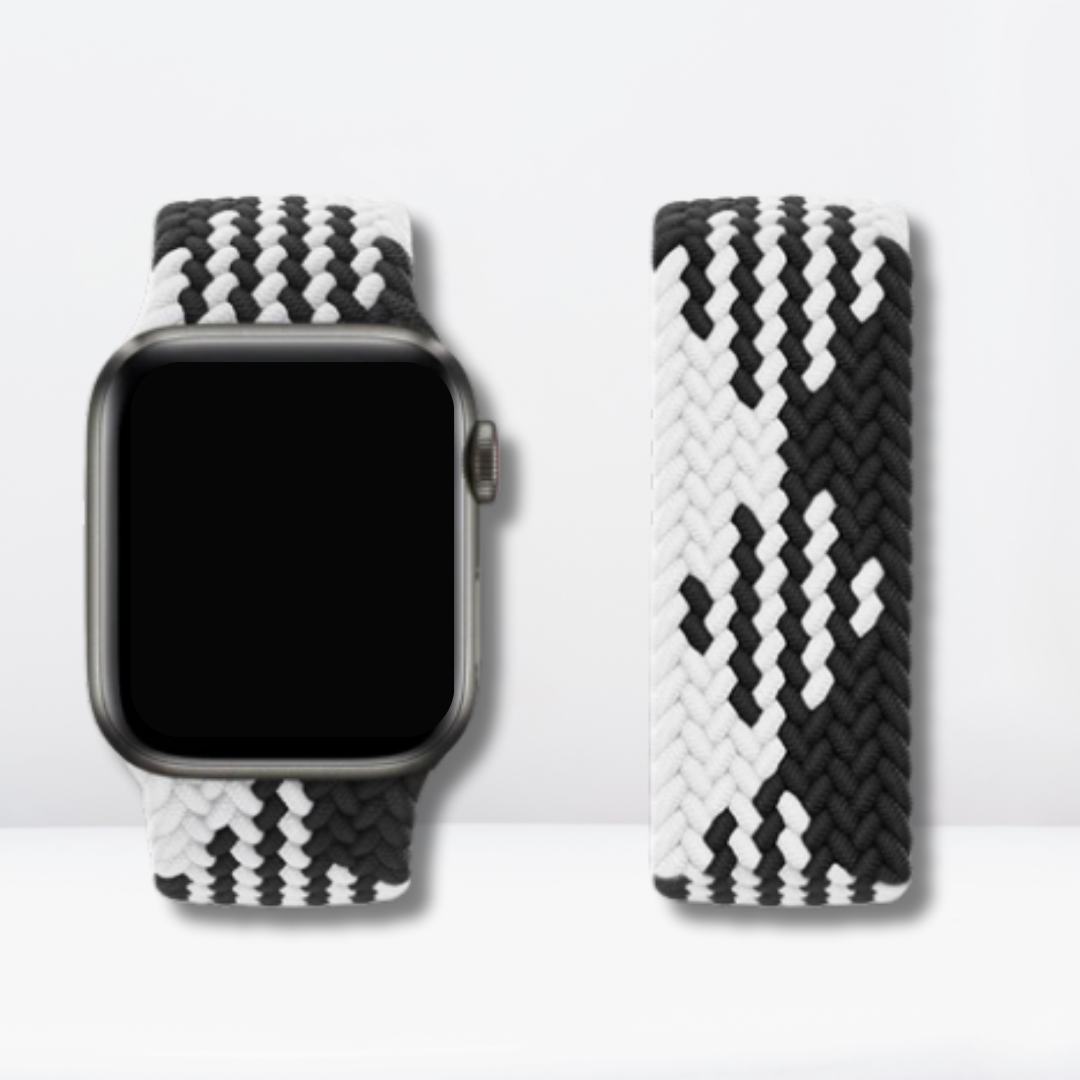 Dual-Tone Nylon Braided Solo Loop for iWatch (Black/White)