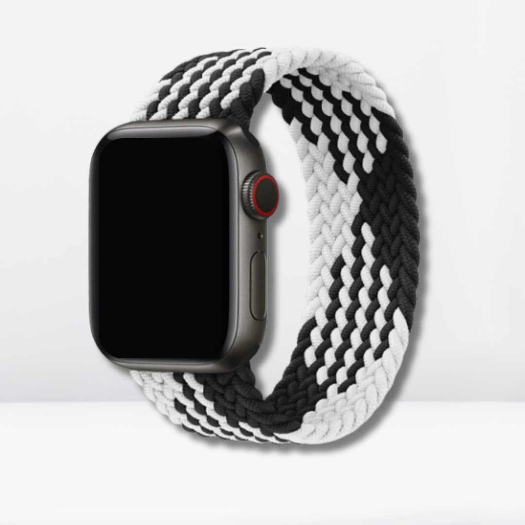 Dual-Tone Nylon Braided Solo Loop for iWatch (Black/White)