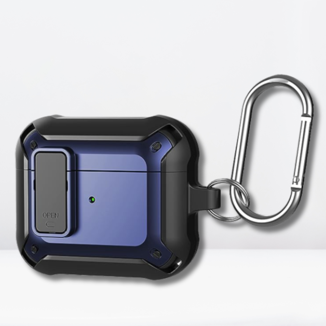 Eggshell Protective AirPods 3 With Button Lock Case (Navy Blue)