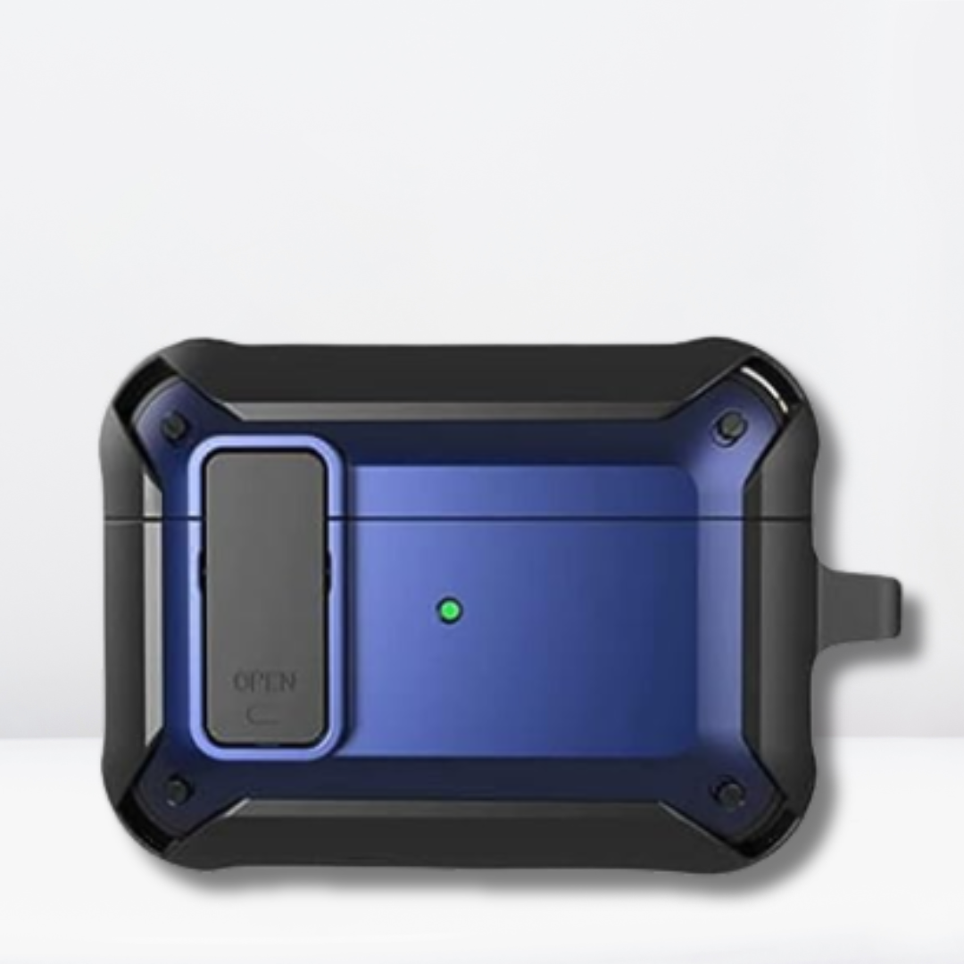 Eggshell Protective AirPods Pro With Button Lock Case (Blue/Black)