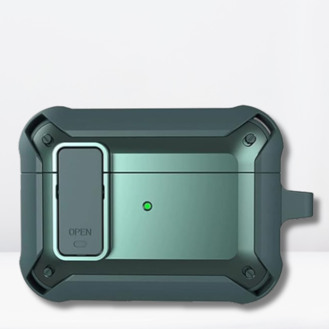 Eggshell Protective AirPods Pro With Button Lock Case (Green/Grey)