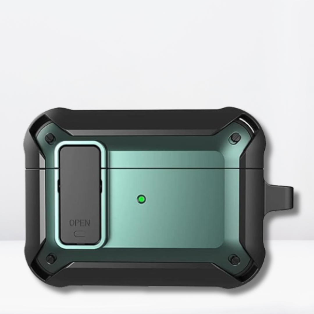 Eggshell Protective AirPods Pro With Button Lock Case (Green/Black)