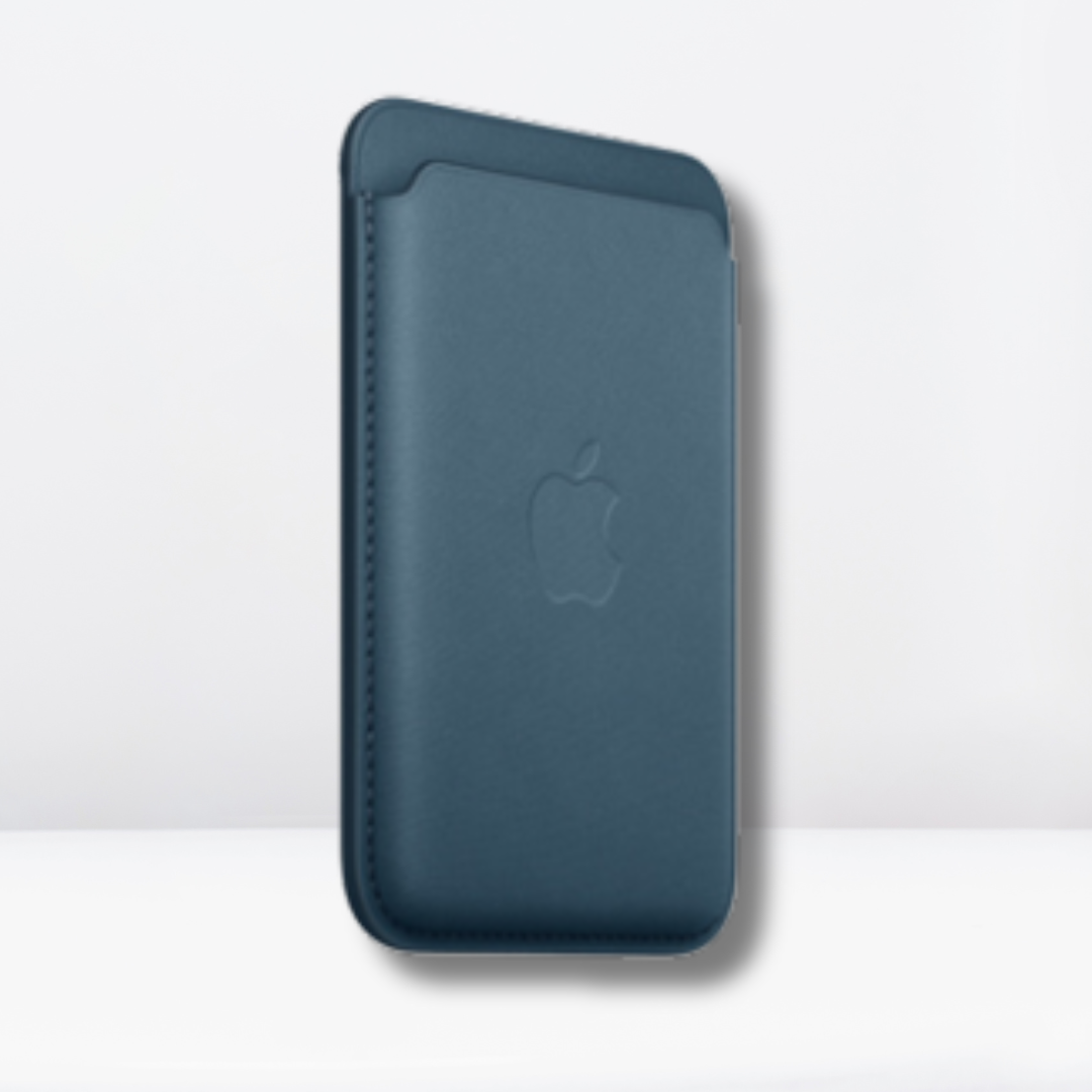 Fine Woven Strong Magnet Magfit Wallet with Logo for iPhone IC Working ( Pacific Blue )