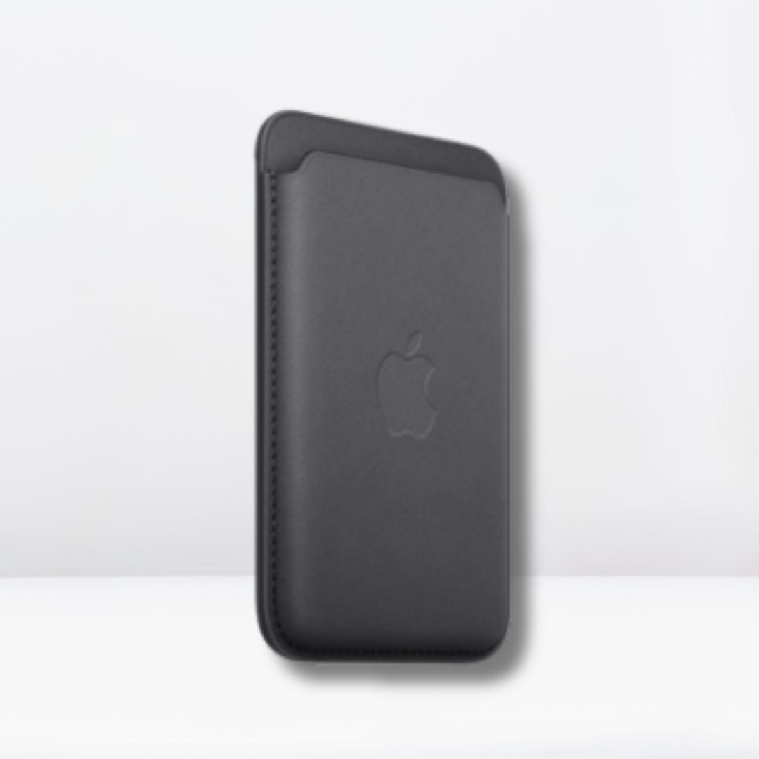 Fine Woven Strong Magnet Magfit Wallet with Logo for iPhone ( Black )