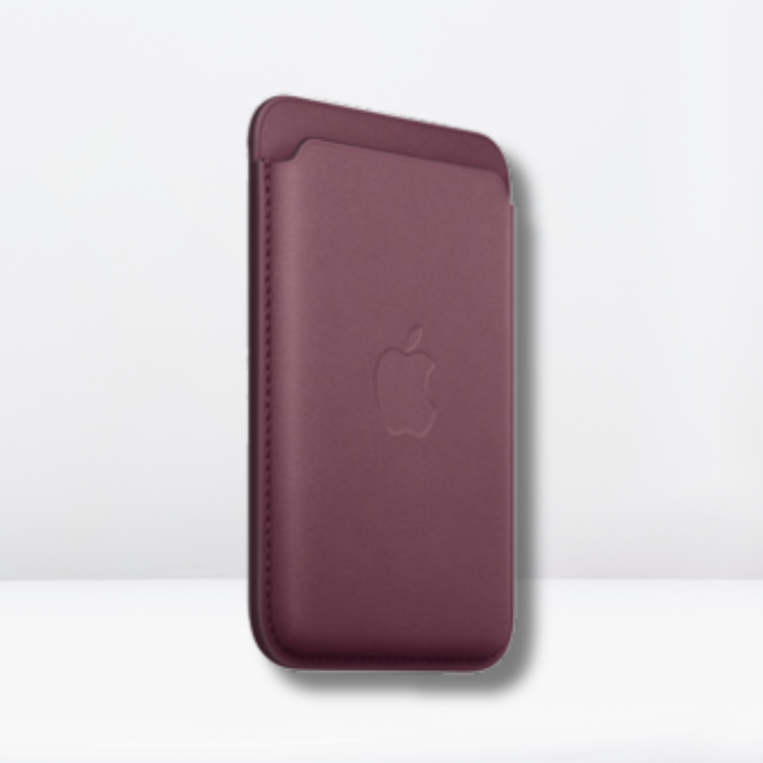 Fine Woven IC Strong Magnet Magfit Wallet with Logo for iPhone (Mulberry Wine)