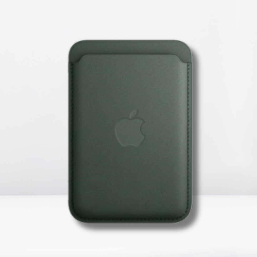 Fine Woven IC Strong Magnet Magfit Wallet with Logo for iPhone ( Evergreen )