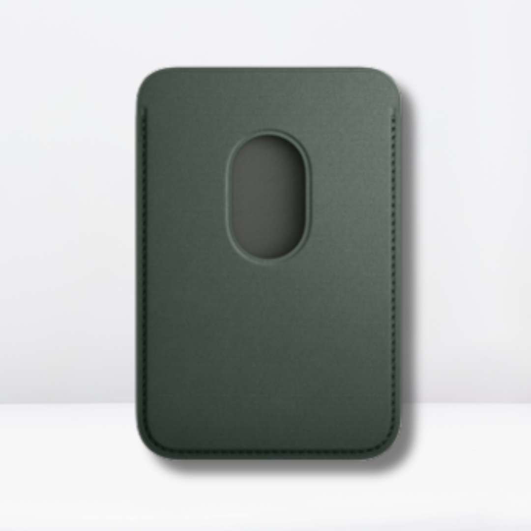 Fine Woven IC Strong Magnet Magfit Wallet with Logo for iPhone ( Evergreen )