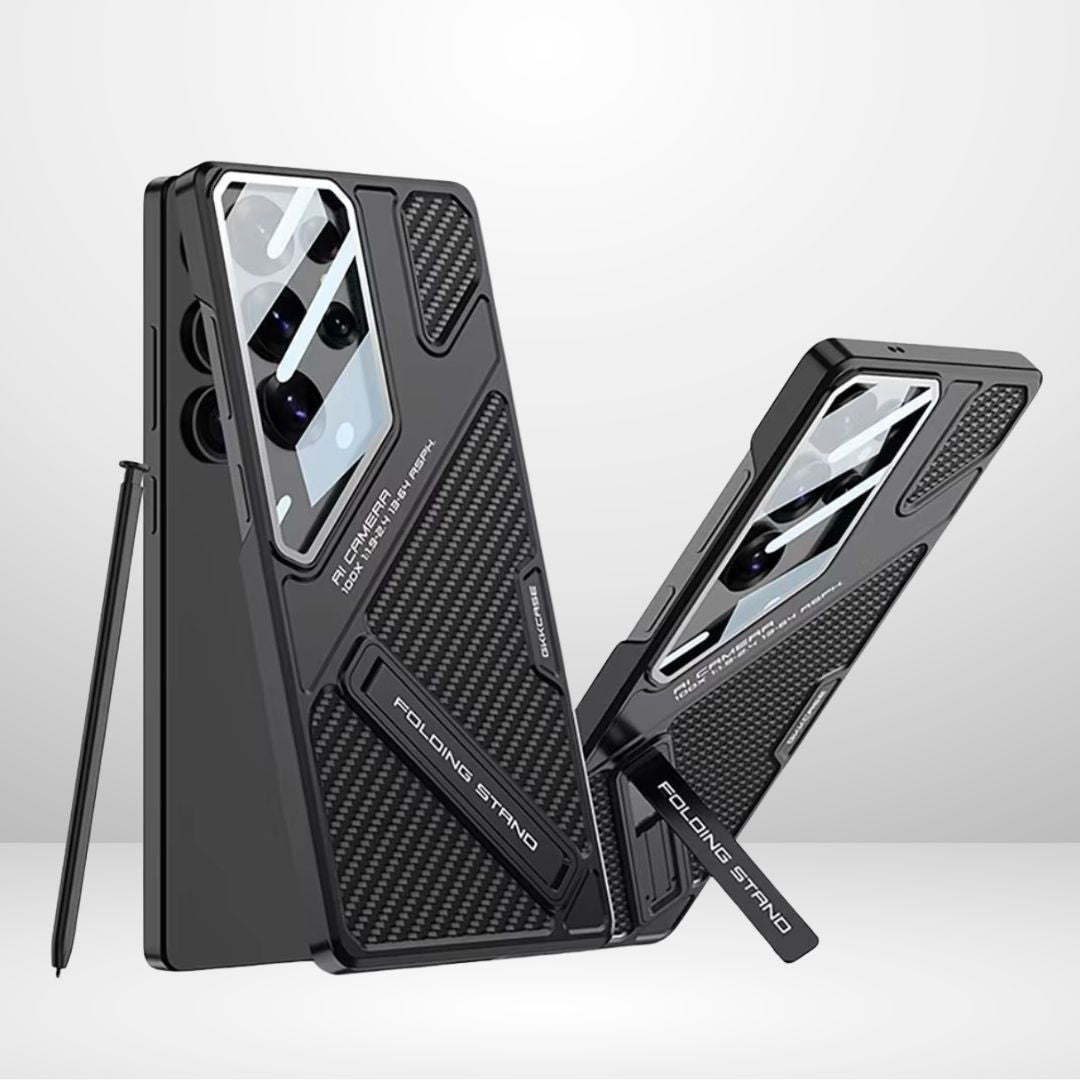 GKK Leather Panorama Shield Lens with Stand Case for the Samsung Galaxy S25 Ultra