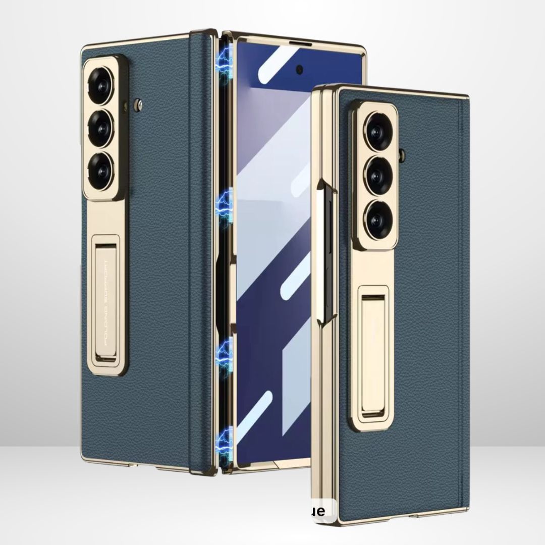 GKK Leather Platinum Series Case with Hinge, Glass & Stand for Galaxy Z Fold 7