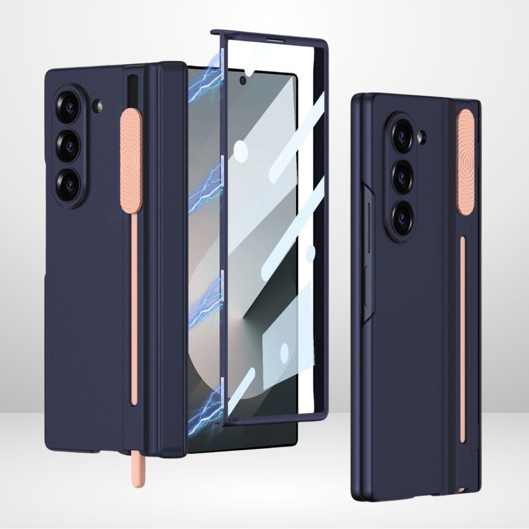 GKK Pen Slider Case with Magnetic Hinge & Front Glass for Samsung Z Fold 6