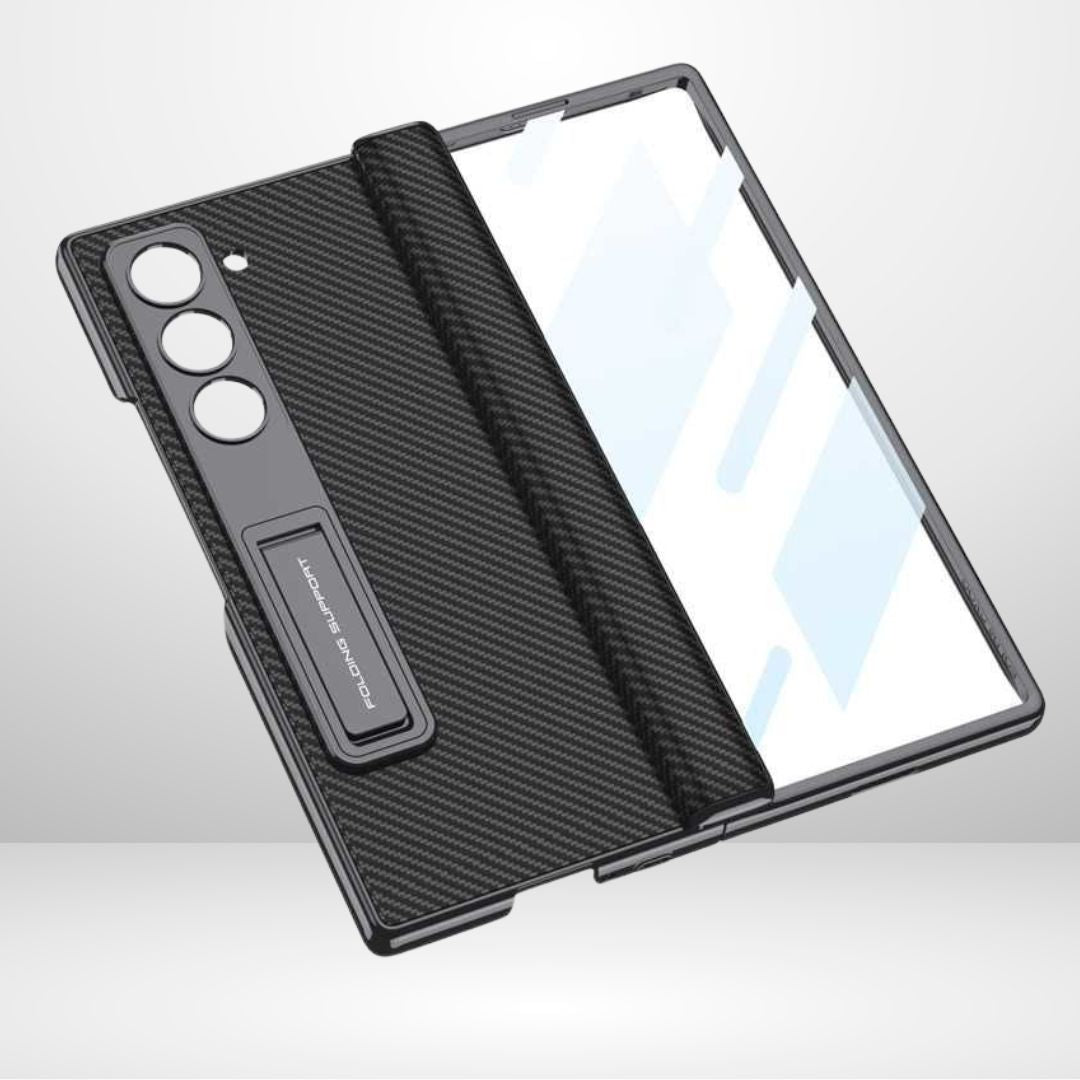 GKK Phantom Leather Stand Case with Magnetic Hinge & Front Glass for Samsung Galaxy Z Fold 6