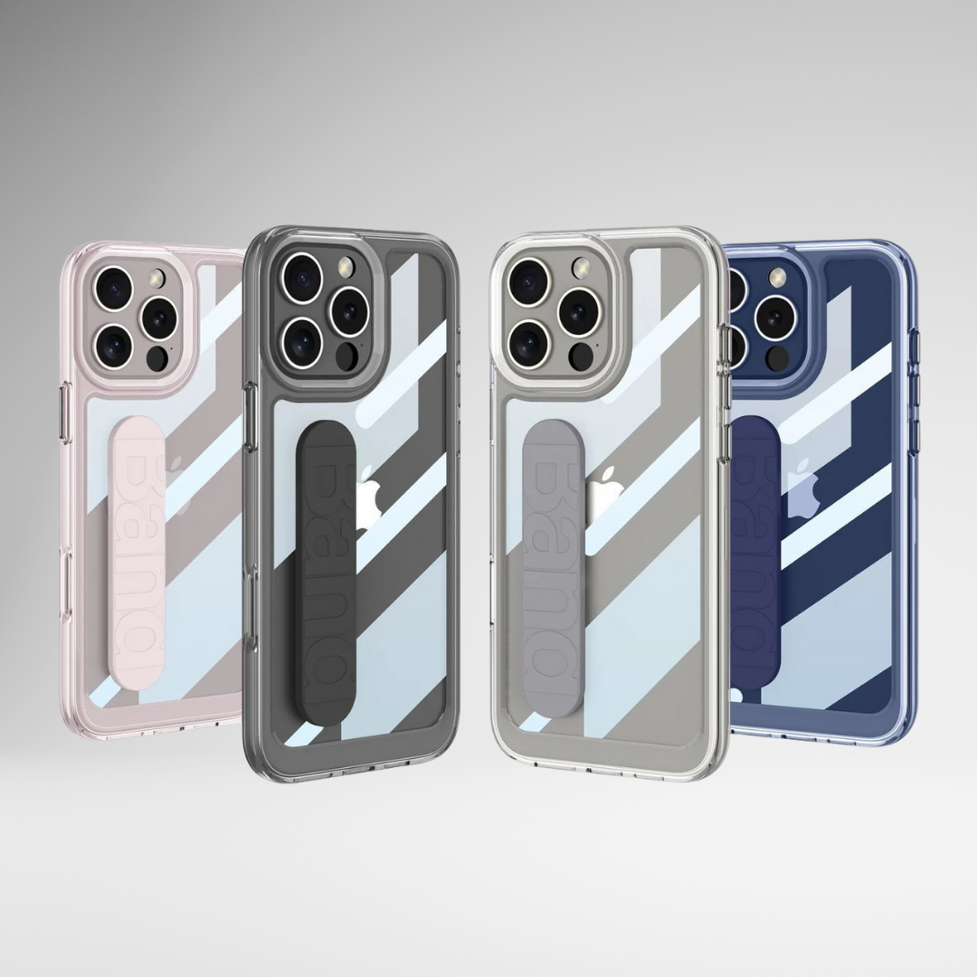 GKK Premium Transparent Case with Band for iPhone 16 Series (Navy Blue)