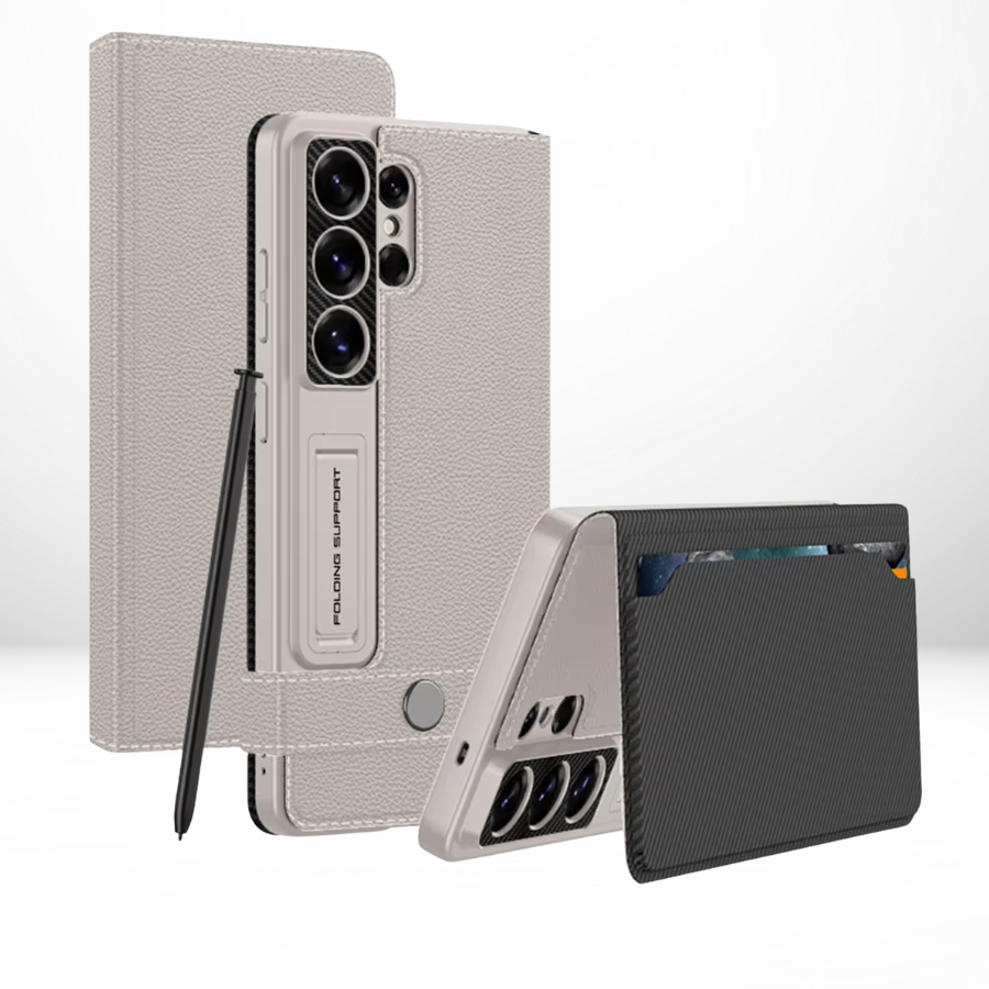 GKK Sweat Leather Flip Case with Card Holder & Stand for Samsung Galaxy S26 Ultra