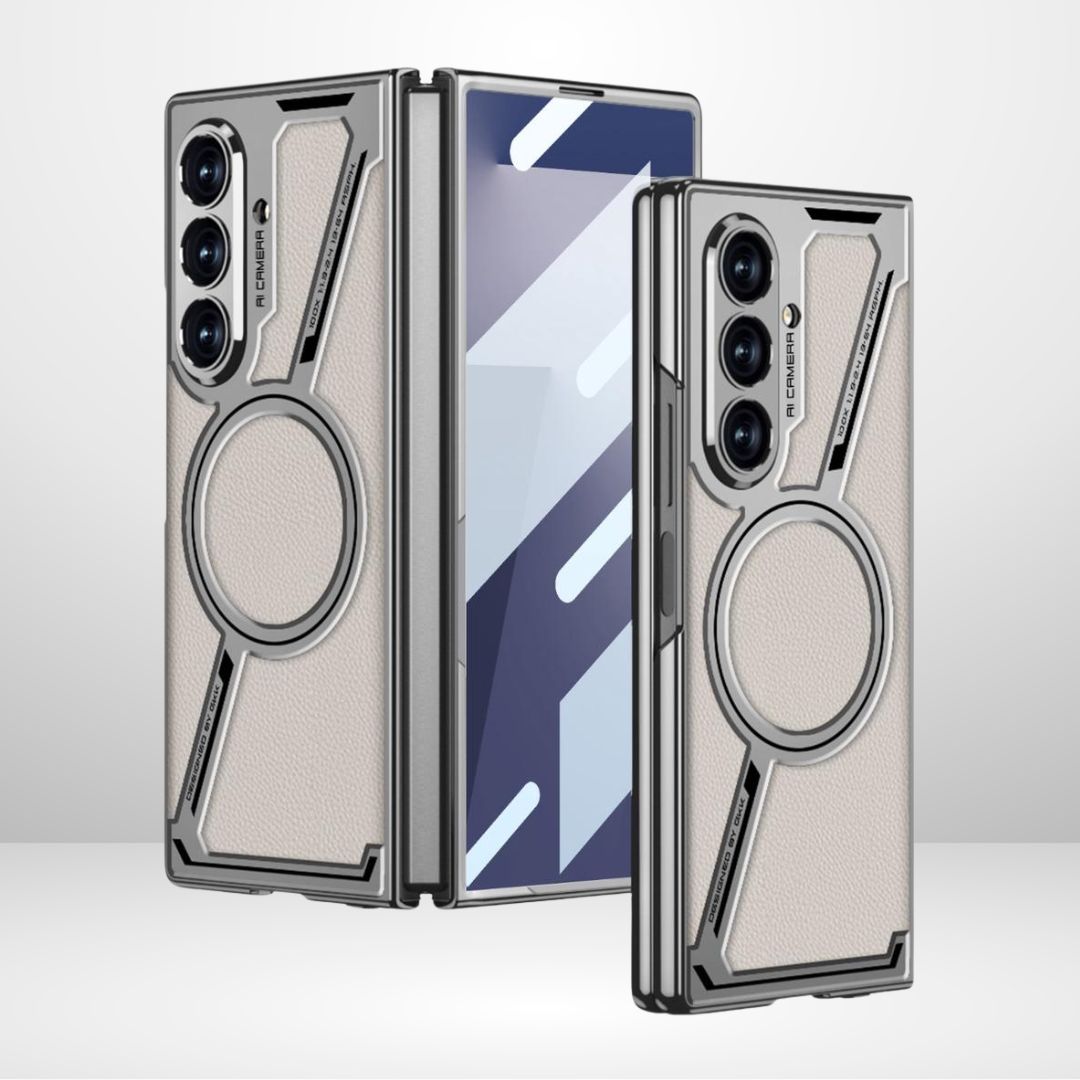 GKK Z Leather MagSafe Case with Front Glass for Samsung Galaxy Z Fold7