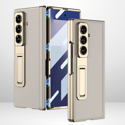 GKK Leather Platinum Series Case with Hinge, Glass & Stand for Galaxy Z Fold 7