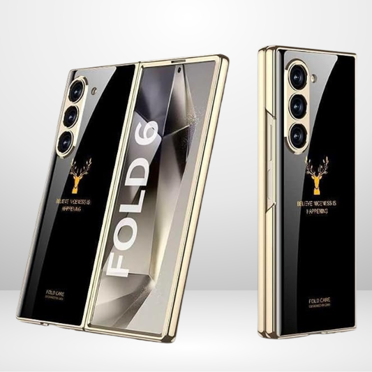 Gold Edge Deer Case for Samsung Galaxy Z Fold 6 (Without Glass)