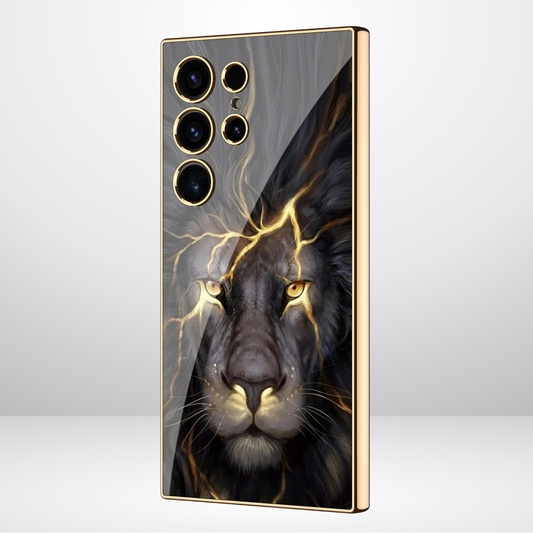 Gold Edge Lion Back Case for Samsung Galaxy S24 Ultra