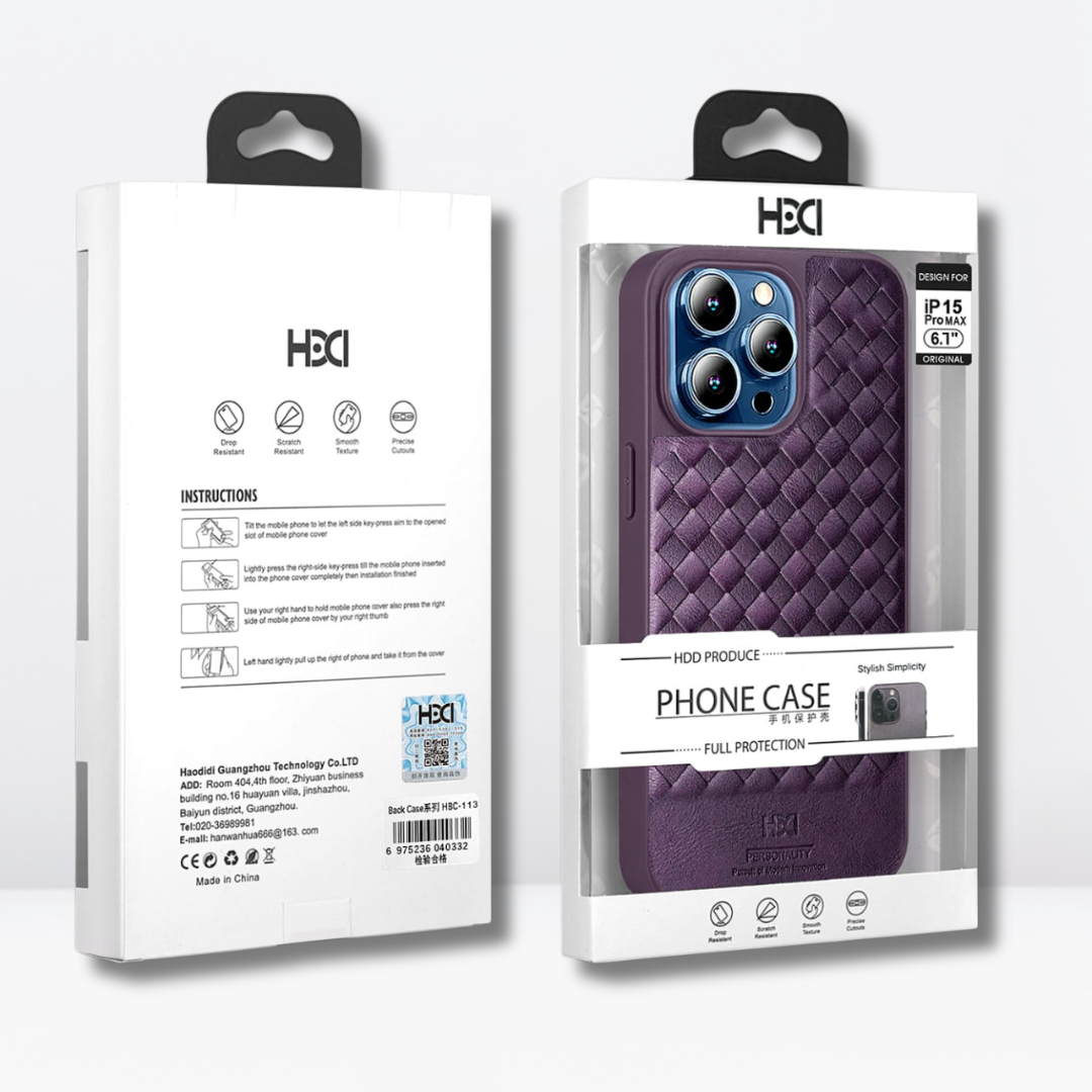 HBD Leather Fine Texture Cases for iPhone 15 series (Brown)