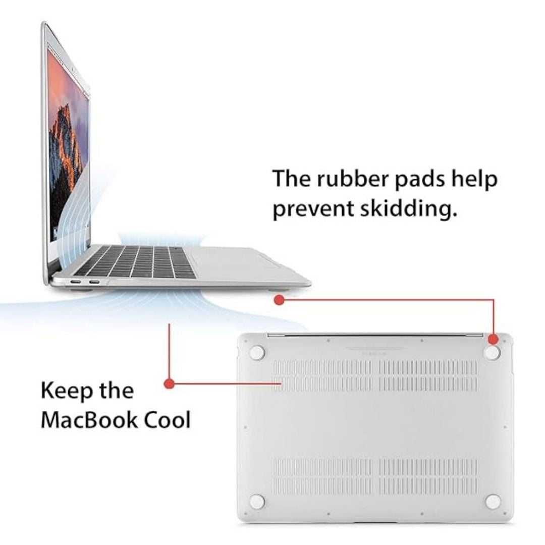 Hard Shell Sleek Protection case for MacBook M2 Air 13.6 inch (Front & Back)(Transparent Clear)