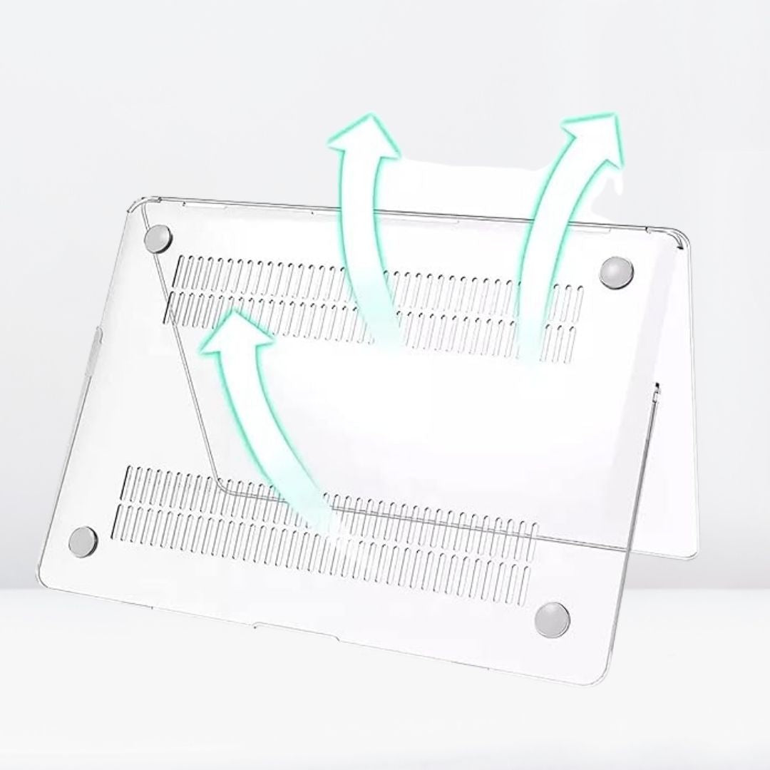 Hard Shell Sleek Protection case for MacBook M2 Air 13.6 inch (Front & Back)(Transparent Clear)