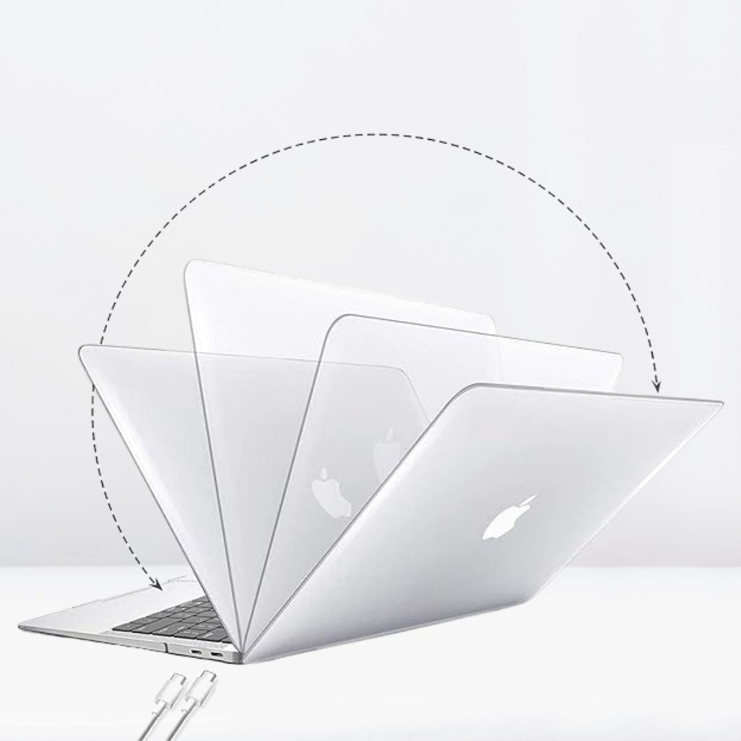 Hard Shell Sleek Protection case for MacBook M2 Air 13.6 inch (Front & Back)(Transparent Clear)
