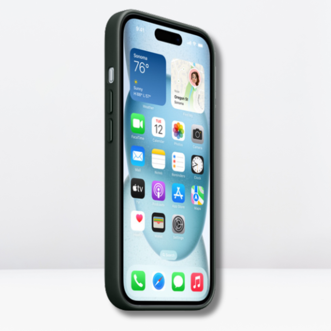 High-Quality Fine Woven Case with IC MagSafe for iPhone 15 Series (EVERGREEN)