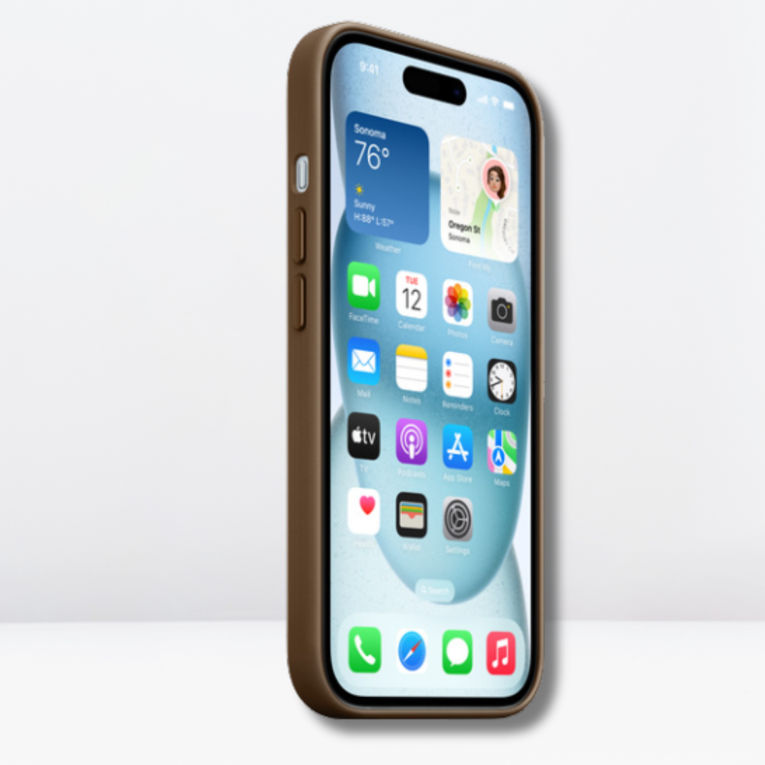 High-Quality Fine Woven Case with IC MagSafe for iPhone 15 Series (TAUPE BROWN)