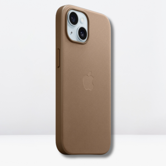 High-Quality Fine Woven Case with IC MagSafe for iPhone 15 Series (TAUPE BROWN)