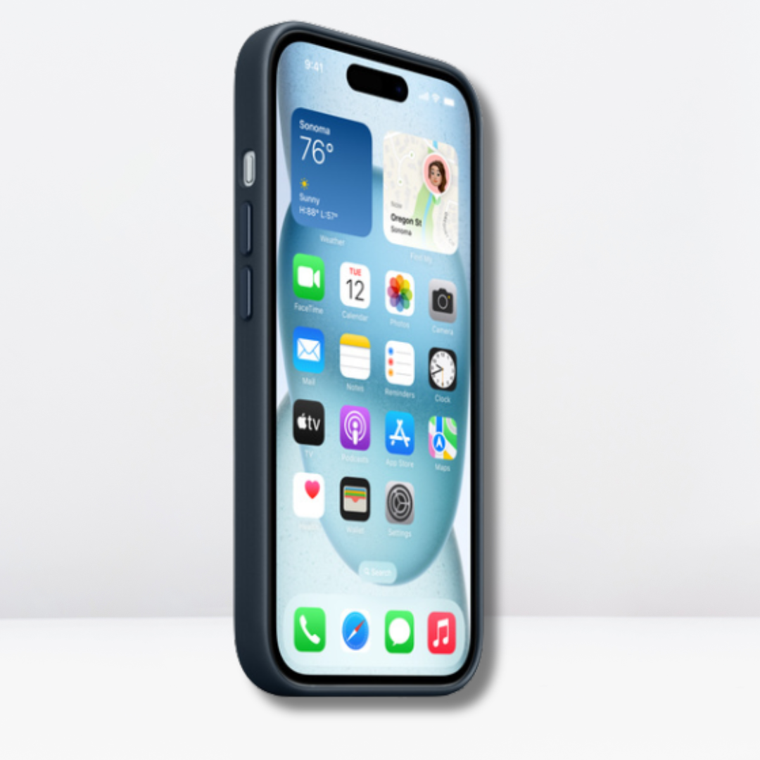 High-Quality Fine Woven Case with IC MagSafe for iPhone 15 Series (PACIFIC BLUE)