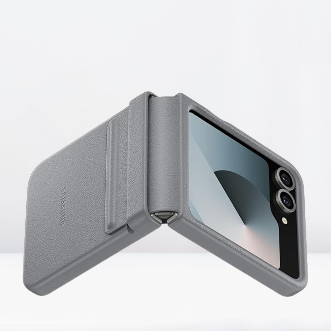 Kindsuit Leather Case for Samsung Galaxy Z Flip 6 (Grey)