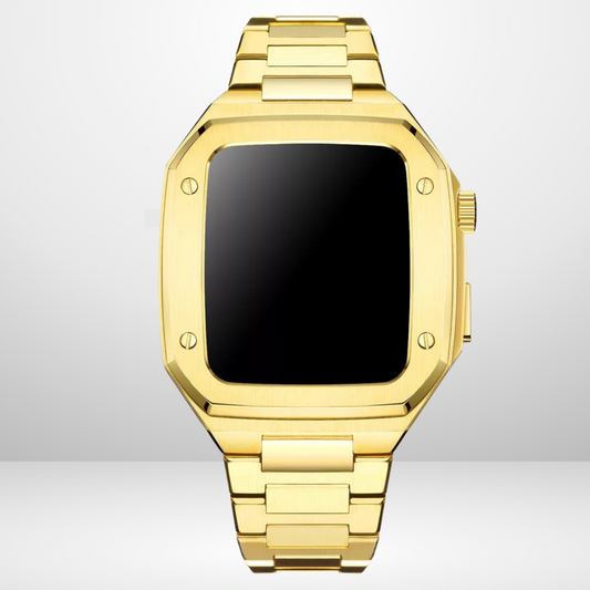 Luxury Retrofit Stainless Steel Kit for iWatch Gold Color 44/45 MM