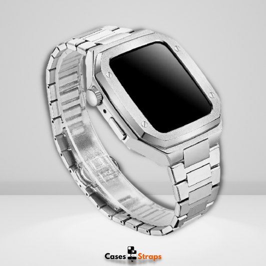 Luxury Retrofit Stainless Steel Kit for iWatch Silver Color 44/45MM