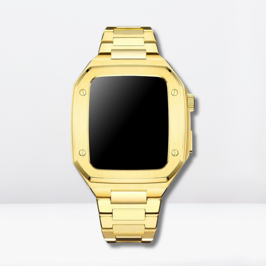 Luxury Stainless Steel Premium Strap and Case for iWatch 44 MM (Gold)