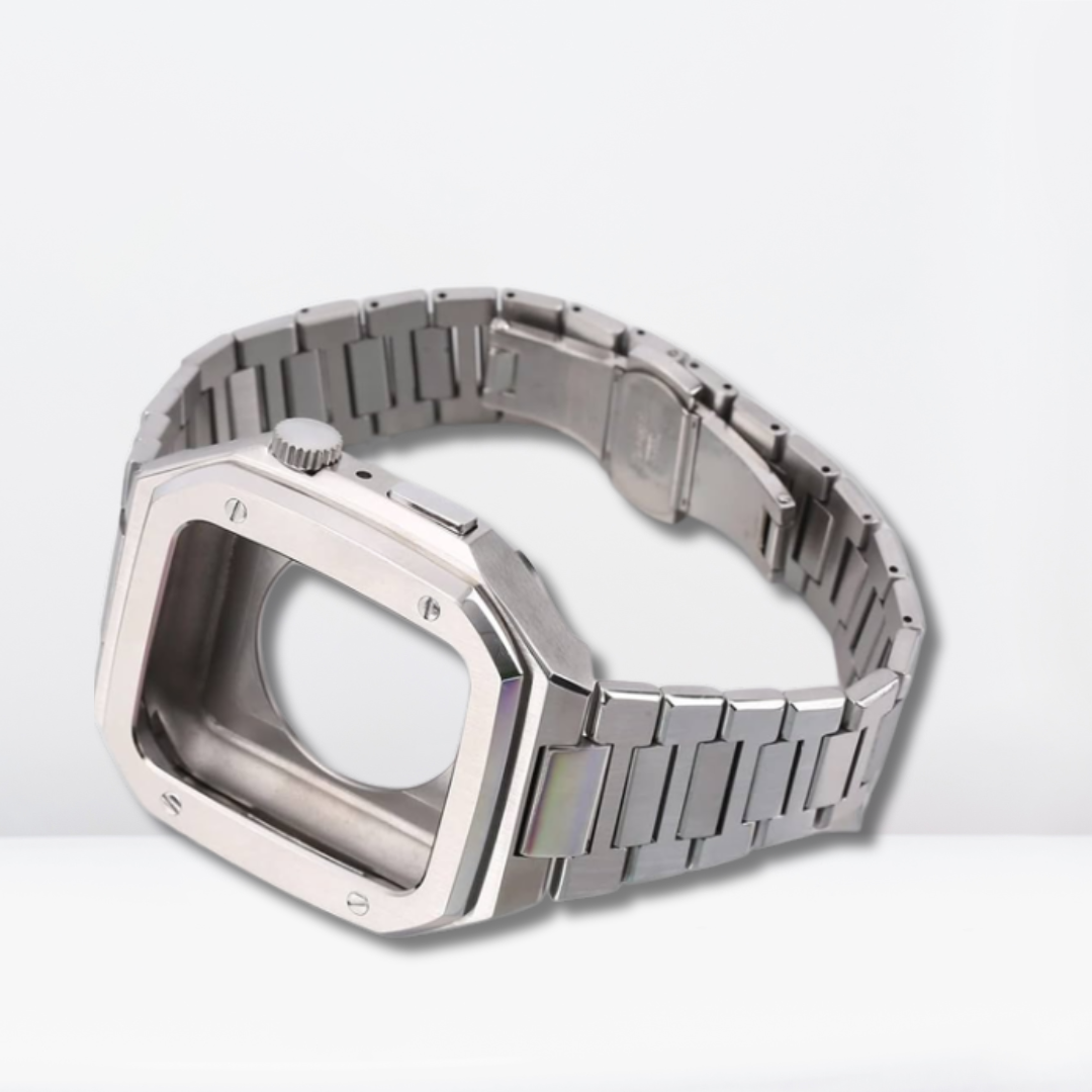 Luxury Stainless Steel Premium Strap and Case for iWatch 44 MM (Silver)