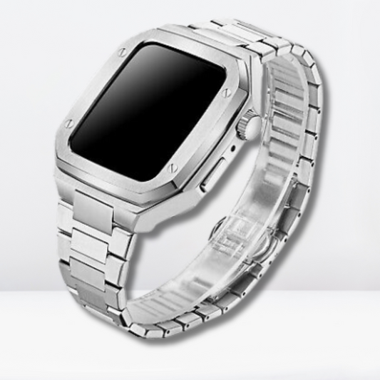 Luxury Stainless Steel Premium Strap and Case for iWatch 44 MM (Silver)