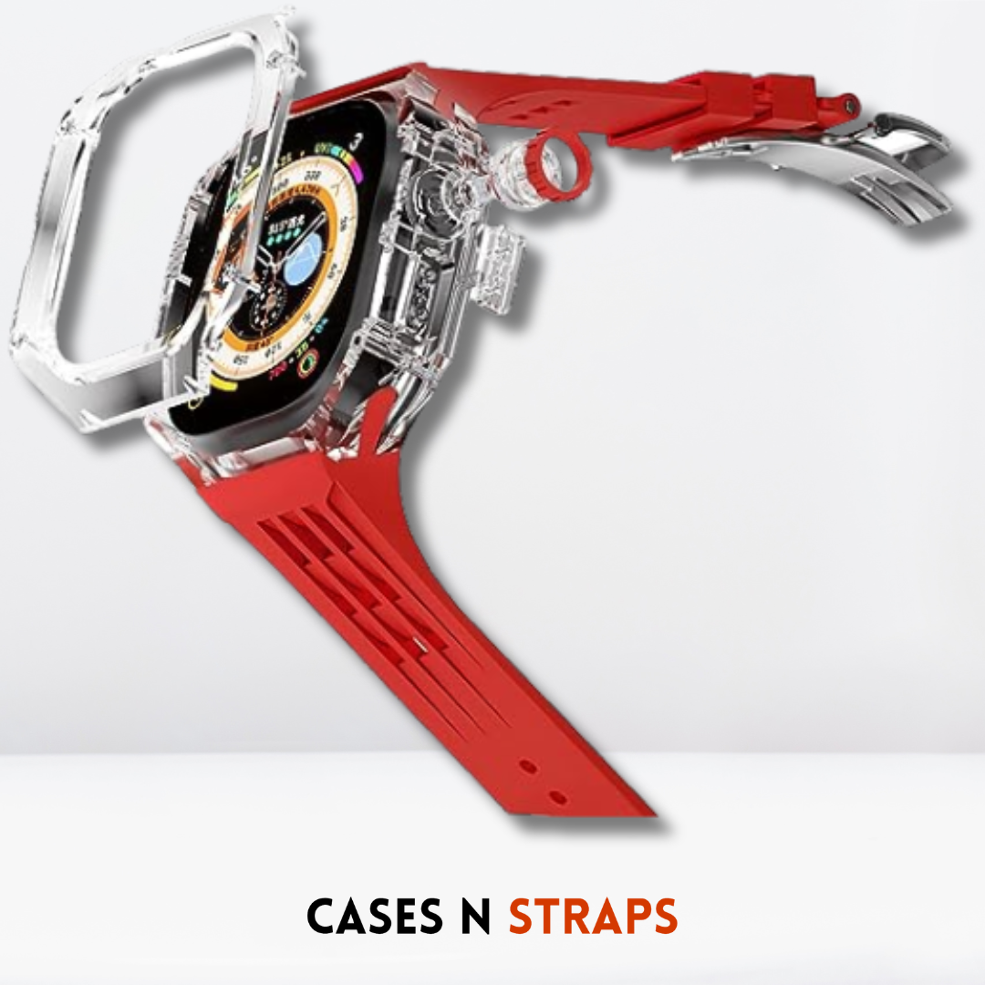 Luxury fully transparent poly carbonate Modification Kit for iWatch Red Color