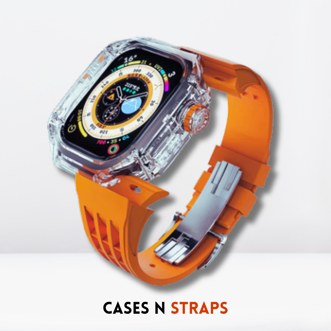 Luxury fully transparent poly carbonate Modification Kit for iWatch Tangy Orange Color
