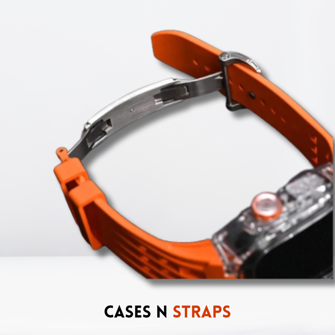 Luxury fully transparent poly carbonate Modification Kit for iWatch Tangy Orange Color
