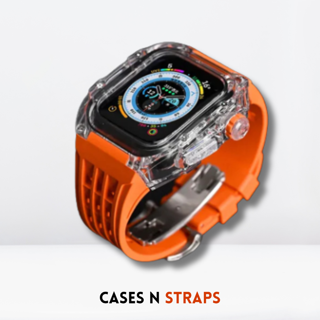 Luxury fully transparent poly carbonate Modification Kit for iWatch Tangy Orange Color