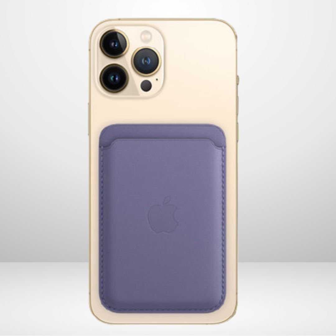 Magnetic Leather IC Wallet for iPhone (Lavender)
