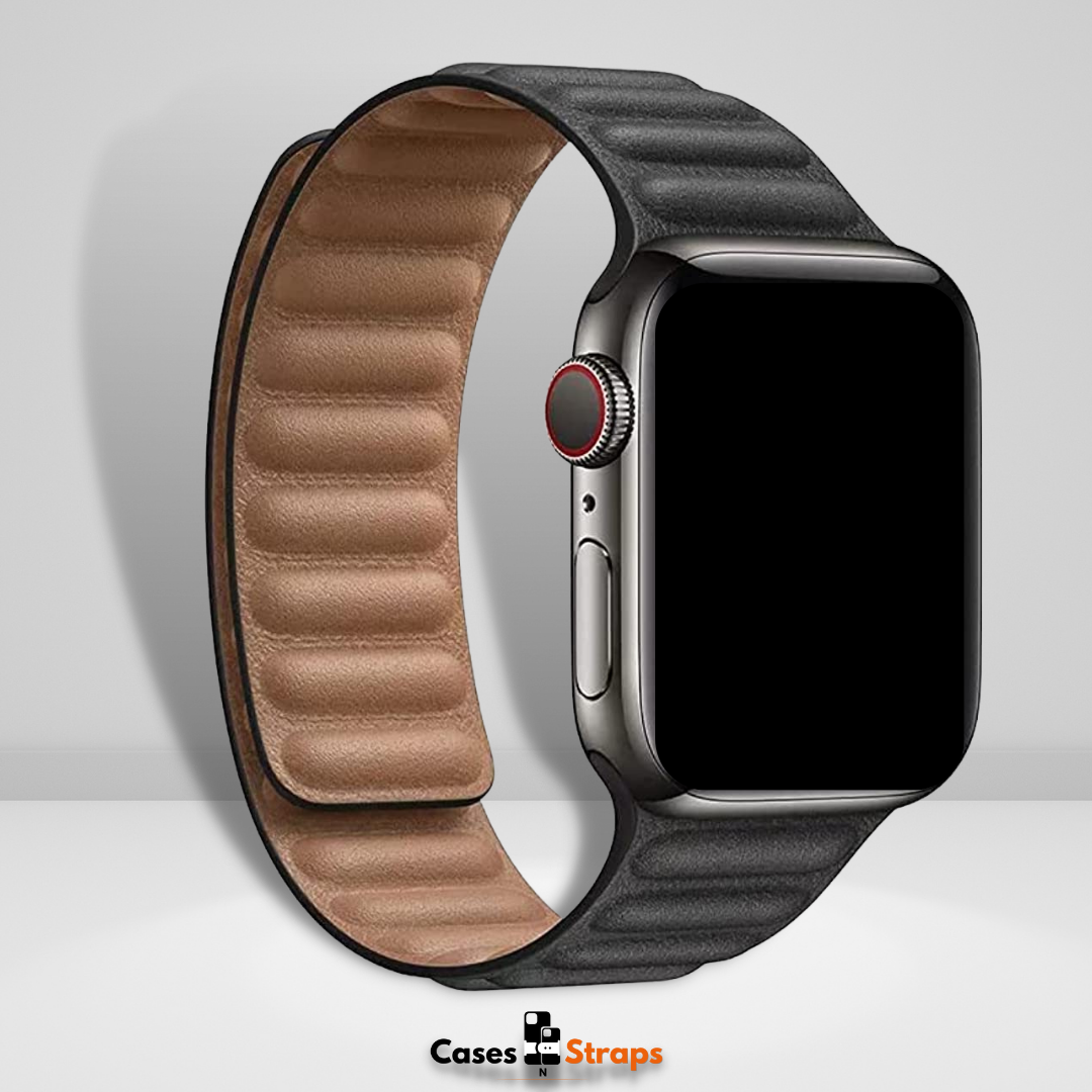Apple watch leather hot sale loop black